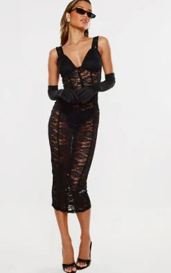 Lace Cup Detail Midi Dress-PrettyLittleThing Outlet