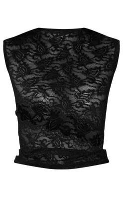Lace Cut Out Detail Long Top-PrettyLittleThing New