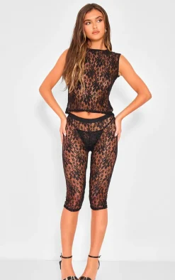 Lace Double Tie Back Long Top-PrettyLittleThing Online