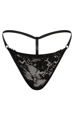Black Lace Edge Thong