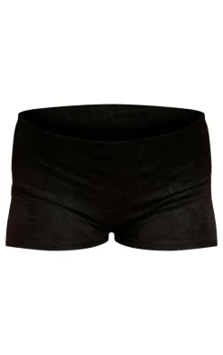Discount PrettyLittleThing Lace Layered Hotpants Black