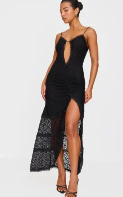 Lace Mesh Cut Out Maxi Dress-PrettyLittleThing