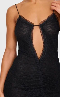Lace Mesh Cut Out Maxi Dress-PrettyLittleThing