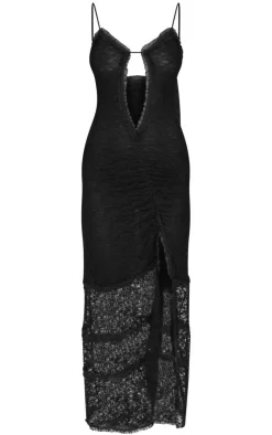 Lace Mesh Cut Out Maxi Dress-PrettyLittleThing