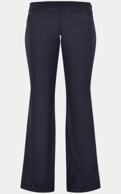 Best PrettyLittleThing Lace Mesh Panel Skinny Flares Black