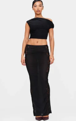 Lace Panel Detail Maxi Skirt-PrettyLittleThing Best