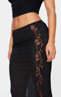 Lace Panel Detail Maxi Skirt-PrettyLittleThing Best
