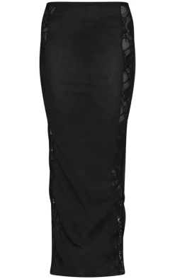 Lace Panel Detail Maxi Skirt-PrettyLittleThing Best
