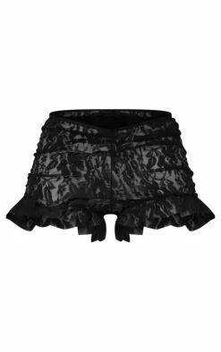 Lace Ruched Front Hot Pants-PrettyLittleThing