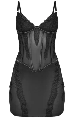 Lace Sheer Underwired Strappy Bodycon Dress-PrettyLittleThing Discount