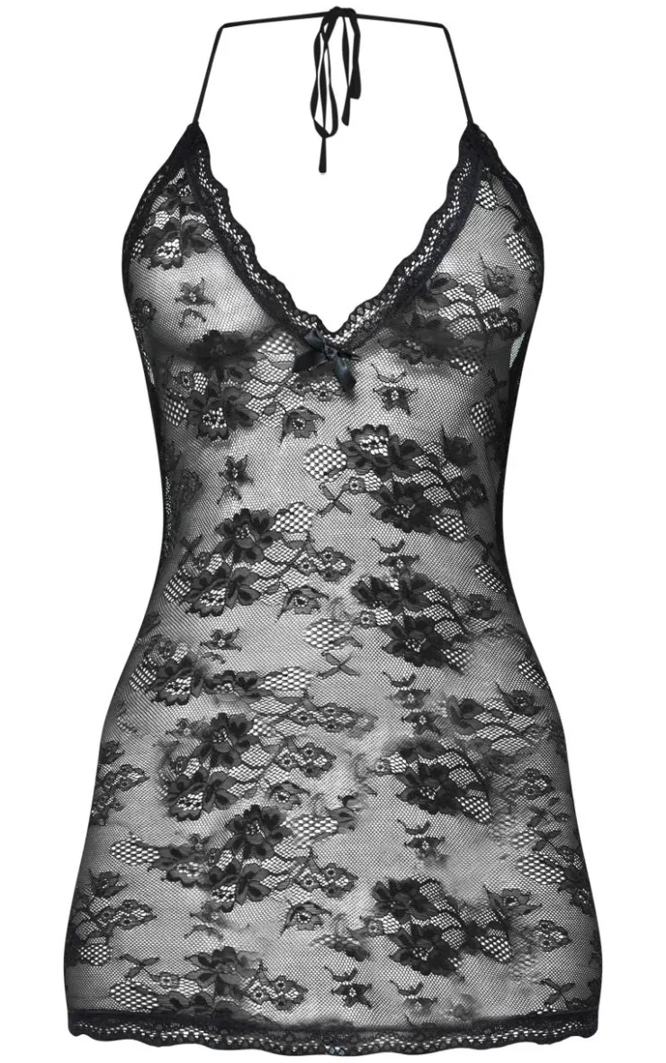 PrettyLittleThing Christmas Shop*Lace Slip Dress and Thong Lingerie Set