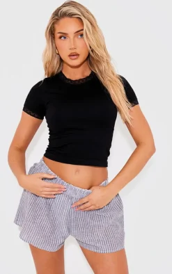 PrettyLittleThing T-Shirts*Lace Trim Light Seamless T-shirt