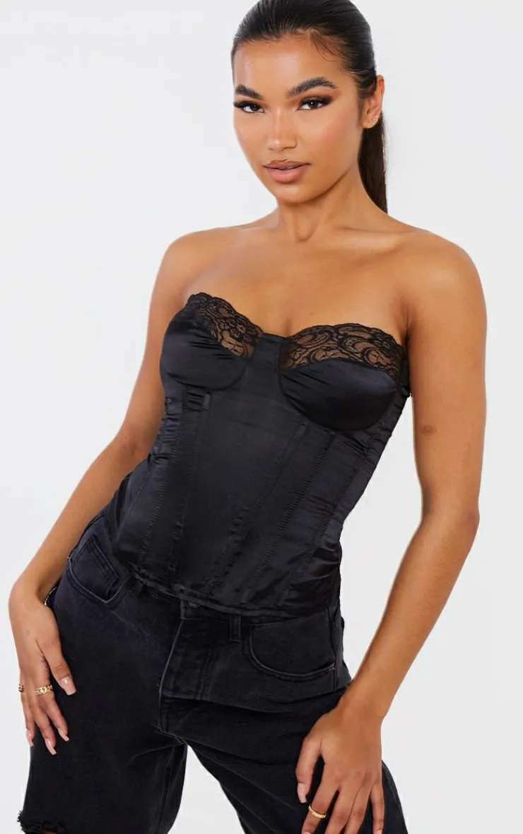 PrettyLittleThing Corsets*Lace Trim Satin Corset