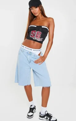 PrettyLittleThing Sleeveless Tops*Lace Up Back Sport Printed Corset