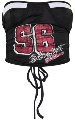 PrettyLittleThing Sleeveless Tops*Lace Up Back Sport Printed Corset