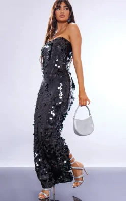 Large Sequin Bandeau Maxi Dress-PrettyLittleThing Outlet