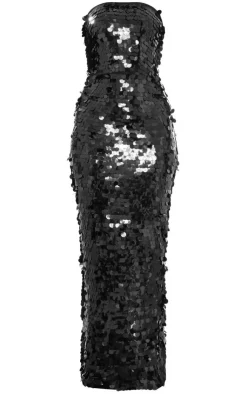 Large Sequin Bandeau Maxi Dress-PrettyLittleThing Outlet