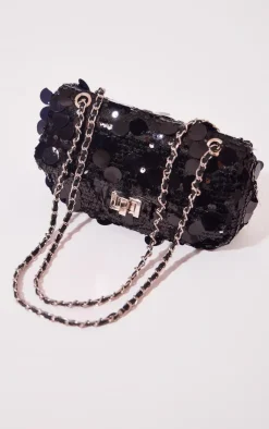 PrettyLittleThing Crossbody Bags*Large Sequin Flap Over Cross Body Shoulder Bag