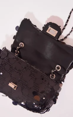 PrettyLittleThing Crossbody Bags*Large Sequin Flap Over Cross Body Shoulder Bag