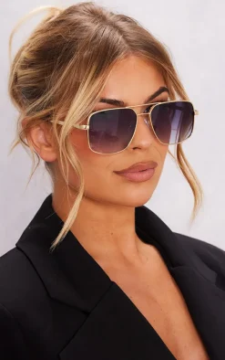 PrettyLittleThing Square Sunglasses*Lens Squared Aviator Sunglasses