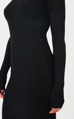 PrettyLittleThing Thanksgiving Outfits*Light Rib Knit Long Sleeve Maxi Dress