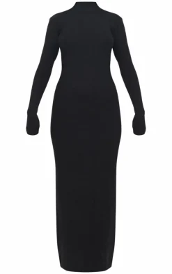 PrettyLittleThing Thanksgiving Outfits*Light Rib Knit Long Sleeve Maxi Dress