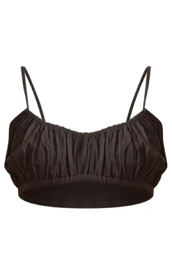 PrettyLittleThing Bralets*Linen Feel Pleated Bralet