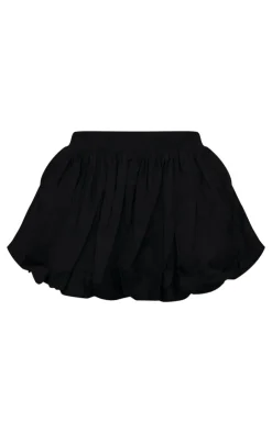 Best PrettyLittleThing Linen Look Puff Ball Mini Skirt Black
