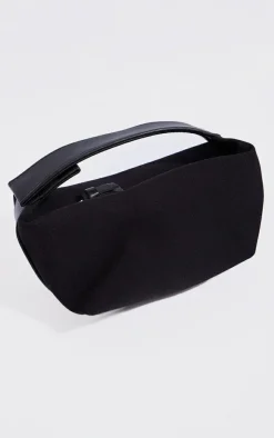 PrettyLittleThing Shoppers*Linen Slouchy PU Wrap Around Handle Hand Bag