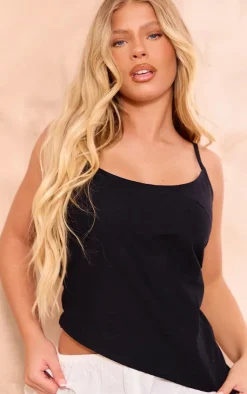 PrettyLittleThing Camisole*Linen Strappy Asymmetric Cami Top