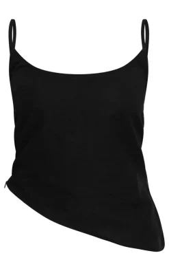PrettyLittleThing Camisole*Linen Strappy Asymmetric Cami Top