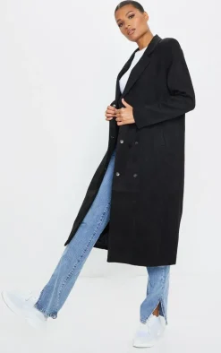 PrettyLittleThing Wool Coats*Longline Double Breast Coat