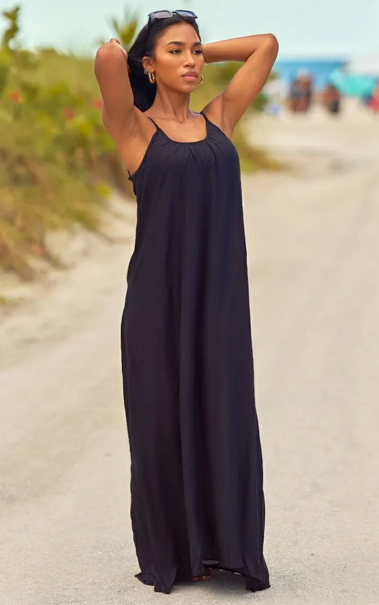 PrettyLittleThing Christmas Shop*Low Back Oversized Maxi Beach Dress