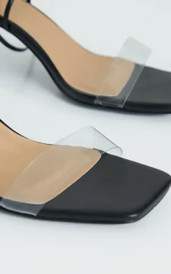 PrettyLittleThing Low Heels*Low Heel Clear Strap Ankle Tie Sandal
