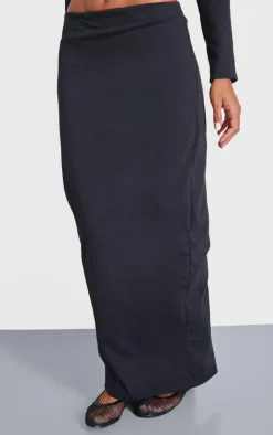 Sale PrettyLittleThing Low Rise Maxi Skirt Black