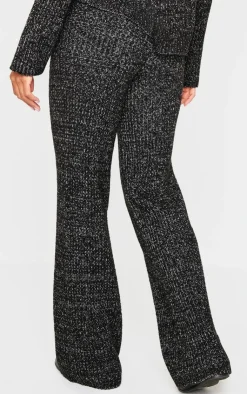 Outlet PrettyLittleThing Marl Knit Wide Leg Pants Black