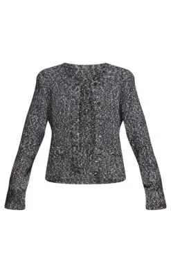 PrettyLittleThing Cardigans*Marl Textured Bobble Knit Button Up Pocket Detail Cardigan