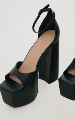 PrettyLittleThing High Heels*Matt PU Chucky Square Extreme High Heeled Platforms
