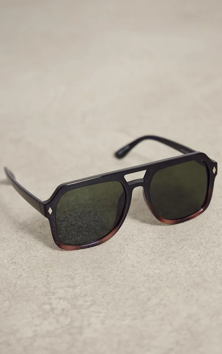 PrettyLittleThing Aviator Sunglasses*Matte Ombre Aviator Sunglasses