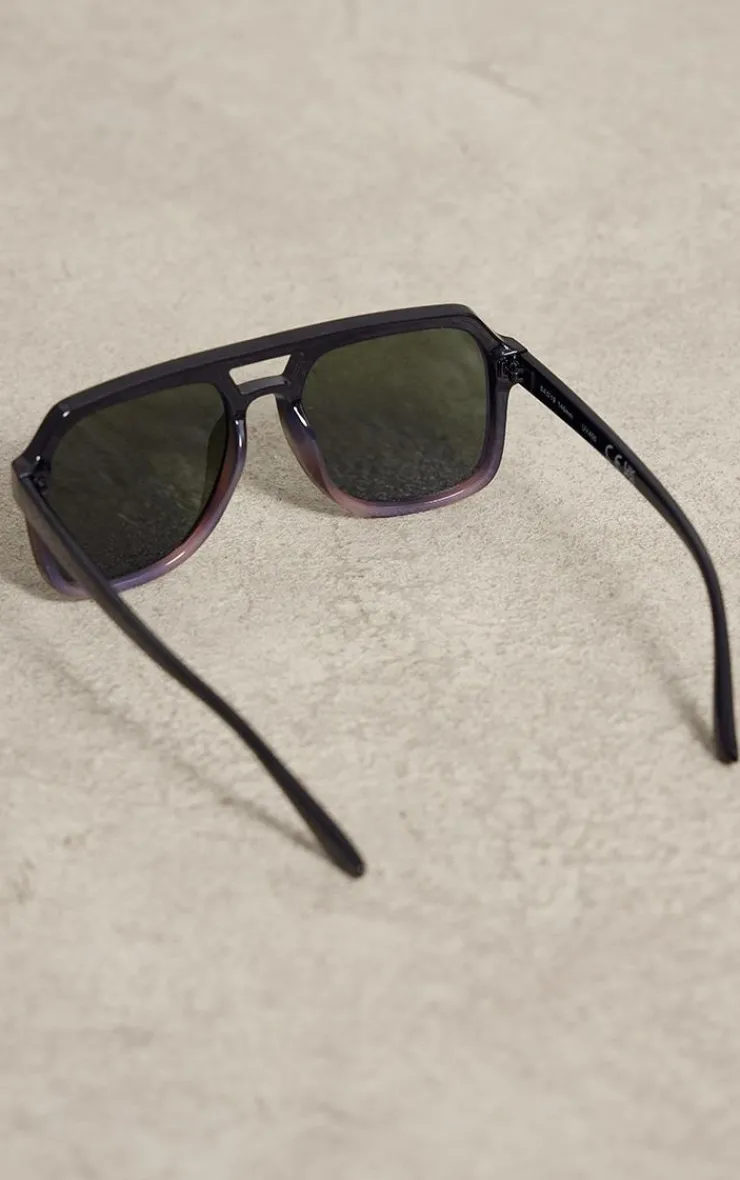 PrettyLittleThing Aviator Sunglasses*Matte Ombre Aviator Sunglasses
