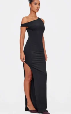 Matte Sculpt Asymmetric Neck Maxi Dress-PrettyLittleThing Clearance