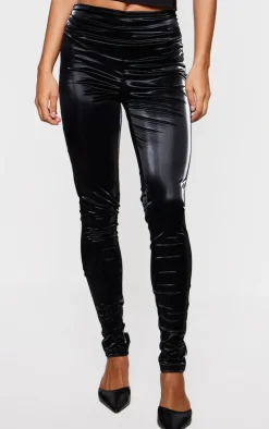 Matte Vinyl Low Rise Fold Over Waist Pants-PrettyLittleThing Online