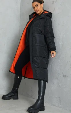 PrettyLittleThing Puffer Jackets*Maxi Contrast Hooded Puffer
