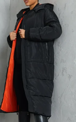 PrettyLittleThing Puffer Jackets*Maxi Contrast Hooded Puffer