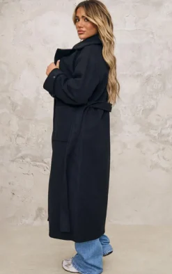 PrettyLittleThing Winter Coats & Jackets*Maxi Panel Detail Belted Coat