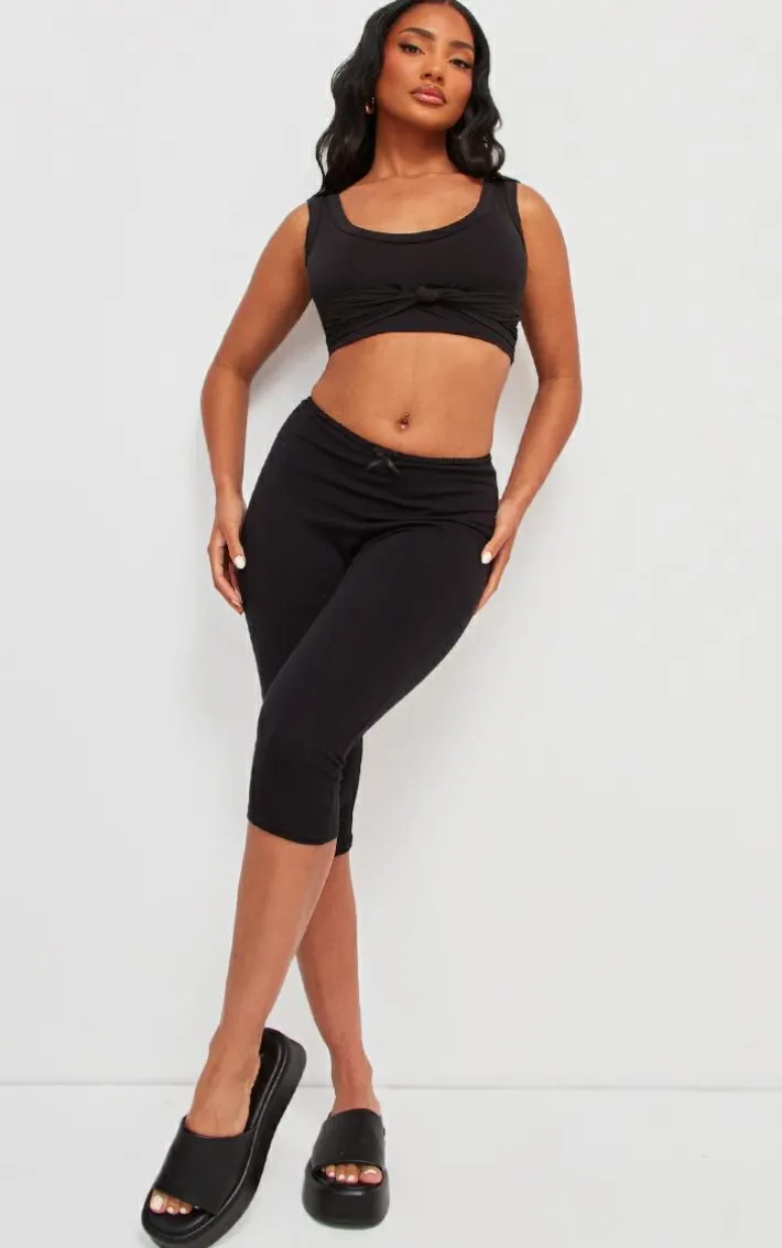 Black Mesh Bust Overlay Crop Top