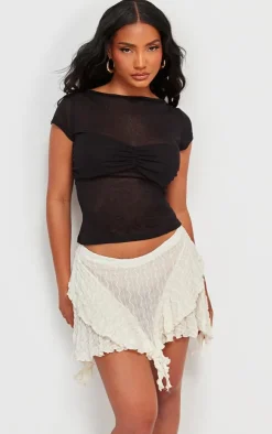 PrettyLittleThing T-Shirts*Mesh Bust Panel Detail Tshirt