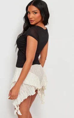 PrettyLittleThing T-Shirts*Mesh Bust Panel Detail Tshirt