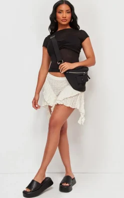 PrettyLittleThing T-Shirts*Mesh Bust Panel Detail Tshirt