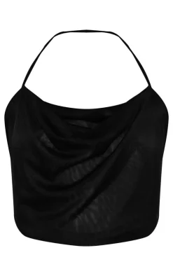 Mesh Cowl Top-PrettyLittleThing Discount